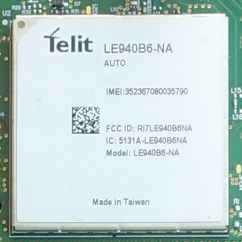 Telit LTE cellular module on an embedded electronics board, illustrating edge AI moving into 4G and 5G industrial IoT modules